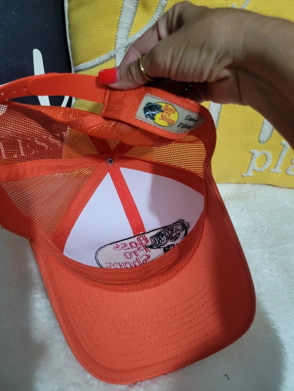 Bass Pro Shop Orange & White Trucker Hat One Sz